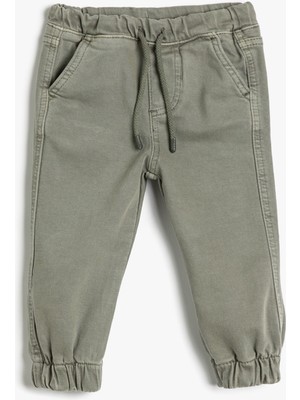 Koton Jogger Pantolon Cepli Beli Bağlamalı Pamuklu
