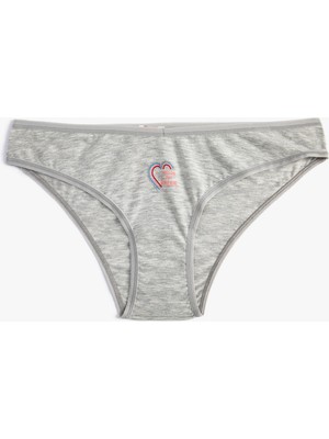 Koton Slogan Baskılı Külot Brief Normal Bel