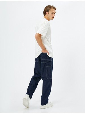 Koton Bol Kesim Pantolon Kargo Cepli Düğme Detaylı