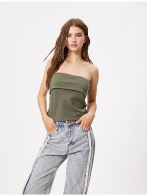 Koton Straplez Üst Katlama Detaylı Dar Kesim