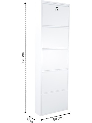 Ata Group 5'li Kilitli Beyaz Ayakkabılık