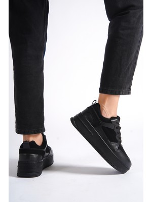 Mubiano MBNK160-SS Kadın Kalın Taban Siyah/siyah Sneaker & Spor Ayakkabı