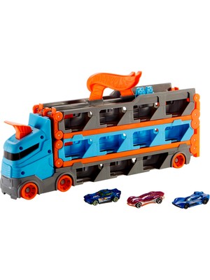 Hot Wheels Sürat Pistli Tır, 3 Adet 1:64 Ölçekli Araba İçerir, 4-8 Yaş Arası Çocuklar İçin GVG37
