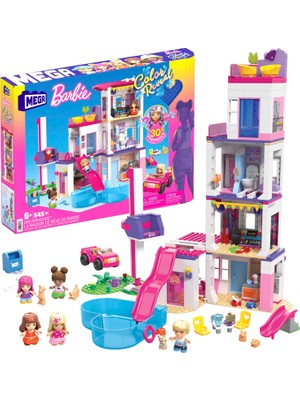 Mega Barbie Color Reveal Rüya Evi Yapı Seti, 5 Mini Bebek ve 6 Hayvanla 25'Ten Fazla Sürpriz İçerir, 5 Yaş ve Üzeri Hhm01