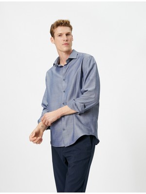 Koton Basic Gömlek Uzun Kollu Klasik Yaka Düğmeli