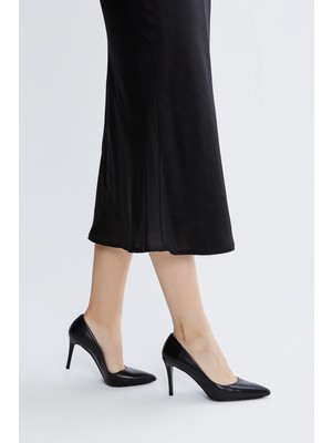Valmenti Novella Kadın Siyah Hakiki Deri Topuklu Ayakkabı 248 23127 Bn Ayk Y23