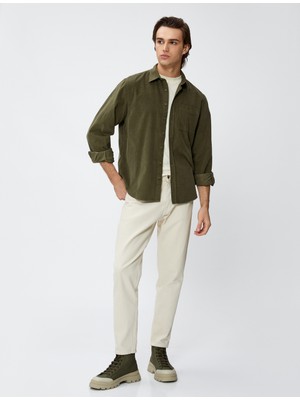 Koton Fitilli Gömlek Düğmeli Klasik Yaka Cep Detaylı