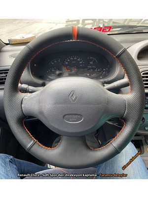 İmza Renault Clio 2 Araca Özel Direksiyon Kılıfı (Noktalı Soft Yüzüklü)