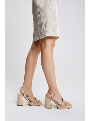 Valmenti Noemine Kadın Nude Rugan Vegan Topuklu Sandalet 292 396-1905 Bn Sndlt Y23