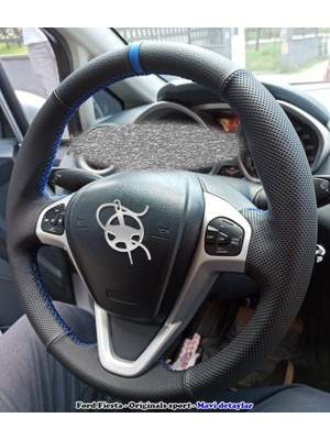 İmza Ford Fiesta Araca Özel Deri Direksiyon Kılıfı ( Noktalı Düz Yüzüklü )