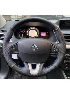 İmza Renault Fluence Megane 3 Scenic Direksiyon Kılıfı Araca Özel (Karbon Nokta)