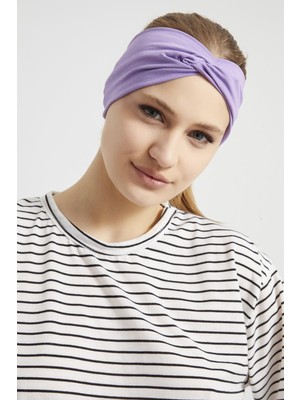 Butikgiz Eflatun Menekşe Butik Tasarım Kadın Bandana Saç Bandı, Ekstra Yumuşak,  Esnek, Doğal, Pamuklu Penye