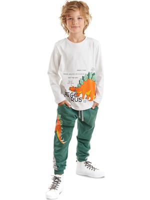 Denokids Stegosaurus Erkek Çocuk T-Shirt Pantolon Takım