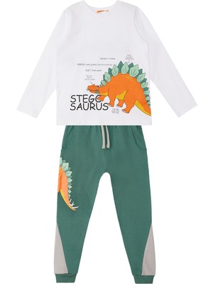 Denokids Stegosaurus Erkek Çocuk T-Shirt Pantolon Takım