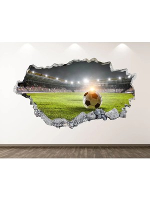 Kt Grup Futbol Topu ve Stadyum Full Hd Baskı 3D Modern Duvar Sticker
