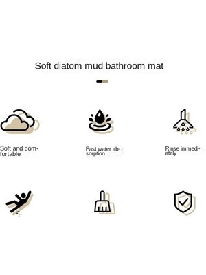 VSDFIS Banyo Emici Yer Matı Diatom Çamur Yastığı Tuvalet Ayak Matı Tuvalet Kapısı Kaymaz Çabuk Kuruyan Halı Paspas (Yurt Dışından)