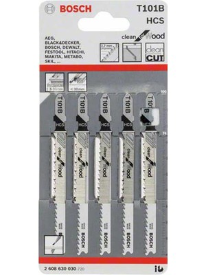 Bosch  - Temiz Kesim Serisi Ahşap İçin T 101 B Dekupaj Testeresi Bıçağı - 5'Li Paket