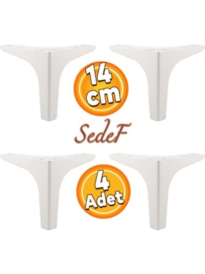 Badem10 Sedef Lüks Mobilya Kanepe Sehpa Tv Ünitesi Koltuk Ayağı 14 cm Beyaz Ayakları 4 Adet