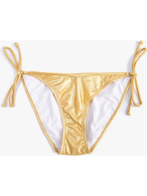 Koton Simli Bikini Altı Normal Bel Yanları Bağlama Detaylı