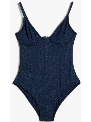 Koton Simli Mayo Balenli Ince Askılı Dokulu