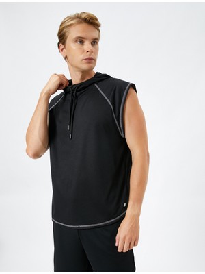 Koton Sporcu Atleti Kapşonlu Dikiş Detaylı Kolsuz