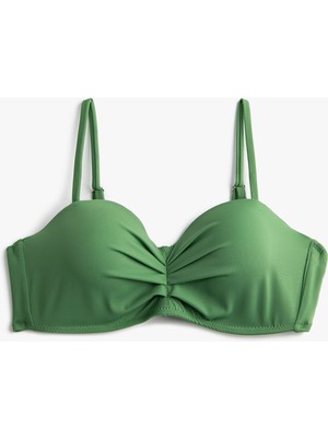 Koton Balenli Bikini Üstü Kaplı Drapeli Çıkarılabilir İnce Askılı