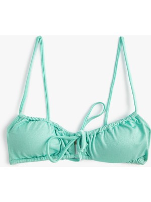 Koton Bikini Üstü Pencere Detaylı Büzgülü Bağlama Detaylı İnce Askılı