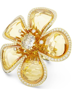 Swarovski 5650566 Swarovski Yüzük Florere:coctail Ring Flower Yellow Gold-Tone Plated Size:55