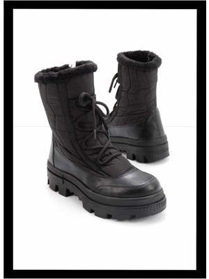 Bambi Siyah Paraşüt  Kadın Bot & Bootie K02179744167