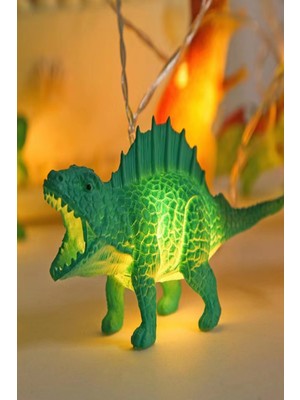 Ecuy Dinozor String Light Çocuk Bebek Odası Aydınlatma 10 Adet Ledli Dinazor Pilli Işıklı 200 cm