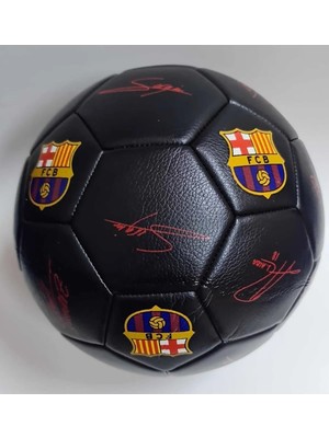 Keufman Lisanslı Tam Kadro Imzalı Barça  Fc Barcelona 4 Astarlı El Dikişli 400 gr Futbol Topu No:5 Tüm Zemin