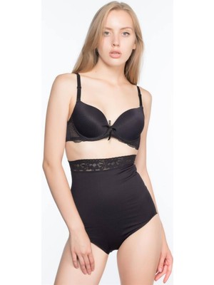 Emay Siyah Yüksek Bel Slip Korse