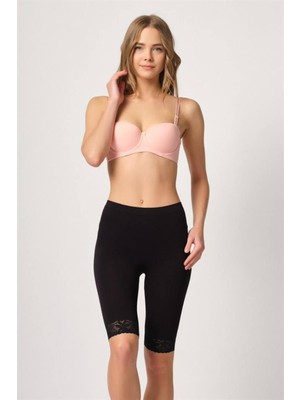 Emay Siyah Soft Uzun Paça Dantel Boxer
