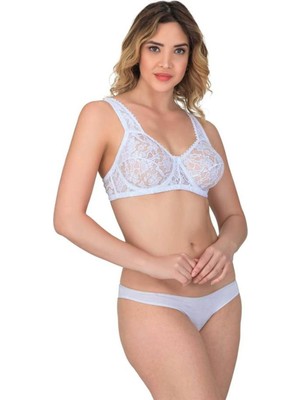 Emay Beyaz Balenli Dantelli Sütyen