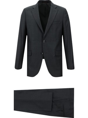 Kiğılı 7 Drop Slim Fit Dar Kesim Yünlü Kareli Takım Elbise