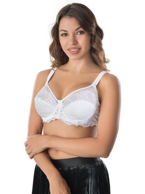 Emay Beyaz Balenli Brode Toparlayıcı Sütyen