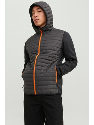 Jack & Jones Erkek Jjemultı Rüzgara Dayanıklı Kapüşonlu Mont 12182242 Asfalt