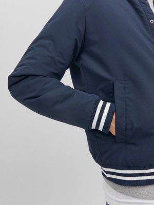 Jack & Jones Jjwarrıor College Bomber Erkek Lacivert Mont 12243232-Navy