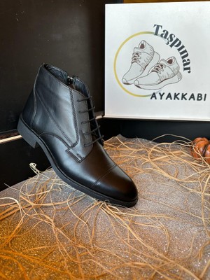Taşpınar Ayakkabı Taşpınar   Deri Erkek Günlük Kışlık Rahat Bağcıklı ve Fermuarlı Klasik  Bot 39-45