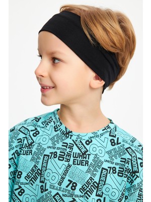 Babygiz Lacivert-Turquaz Erkek Çocuk Pamuklu Oversize Turquaz T-Shirt Lacivert Bandana 2'li Takım