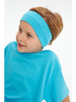 Babygiz Aqua-Aqua Erkek Çocuk Pamuklu Penye Oversize Aqua T-Shirt Bandana İkili Takım