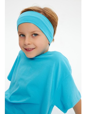 Babygiz Aqua-Aqua Erkek Çocuk Pamuklu Penye Oversize Aqua T-Shirt Bandana İkili Takım