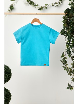 Babygiz Aqua Erkek Çocuk Kısa Kollu Bisiklet Yaka Terletmez, Rahat Pamuklu Penye T-Shirt