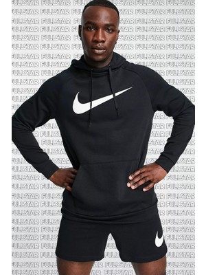 Nike Therma Fit Pullover Hoodie Big Swoosh Kapüşonlu Termal Siyah Erkek Sweatshirt