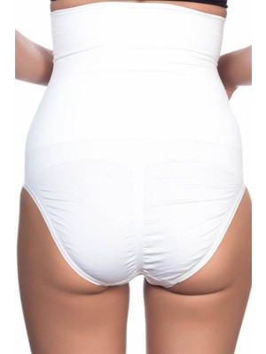 Emay Beyaz Yüksek Bel Double Slip Korse