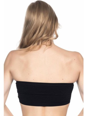 Emay Siyah Soft Straplez Büstiyer
