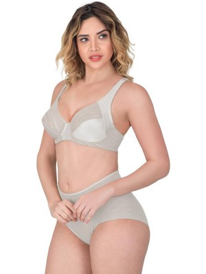 Emay Ekru Yan Destekli Toparlayıcı Balenli Sütyen