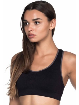 Emay Siyah Antrasit Sporcu Büstiyer Sütyen