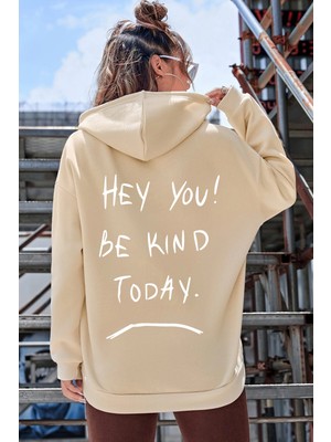 Only Trendwear Unisex Oversize Hey You Baskılı Sweatshirt
