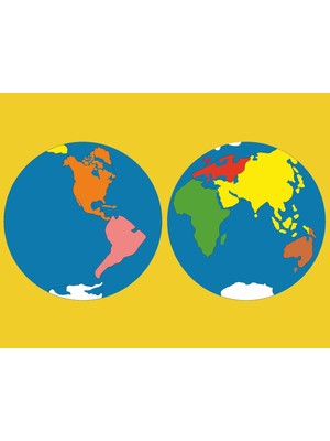 Montessori Dünya Haritası Kontrol Kartı